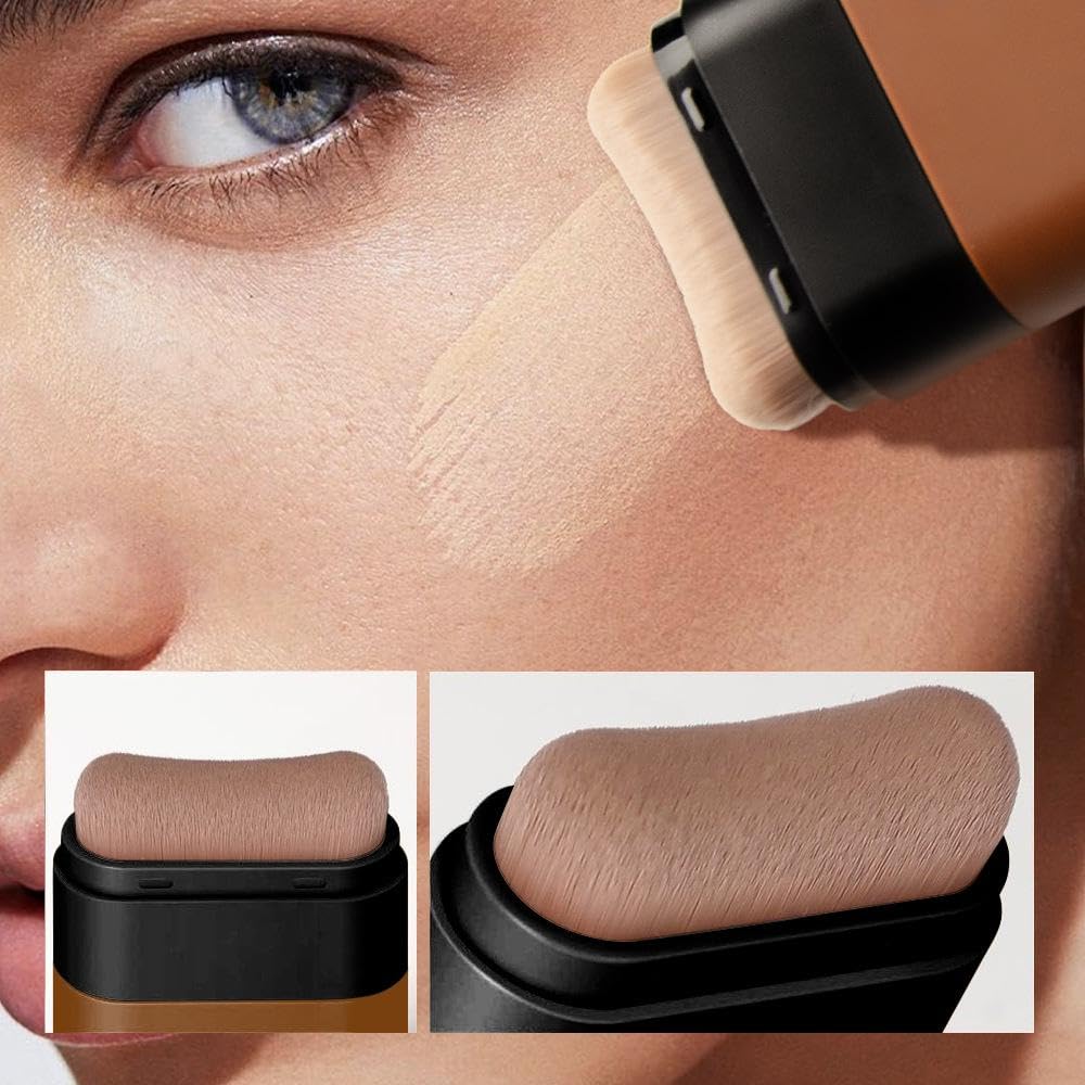 Generic Full Coverage Foundation Stick with Built-in Brush, Waterproof Matte Concealer Contour Stick for All Skin Types, Long Lasting Cream Foundation Makeup with High Coverage(#04)