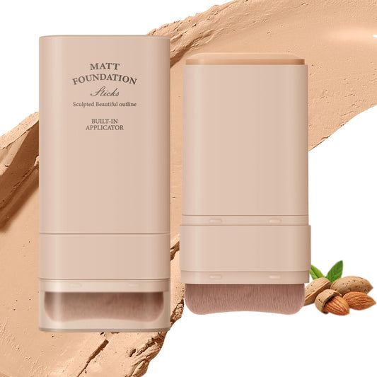 Beauthink Multi-Use Full Coverage Concealer Stick with Built-In Brush - Natural Matte Texture, Skin Tint Foundation for Mature Skin