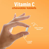 C.Defence Vitamin C Chewable 180 Orange Tablets 1000mg, Supports Immune Health and Helps Fight Colds - Helps Reduce Tiredness and Fatigue
