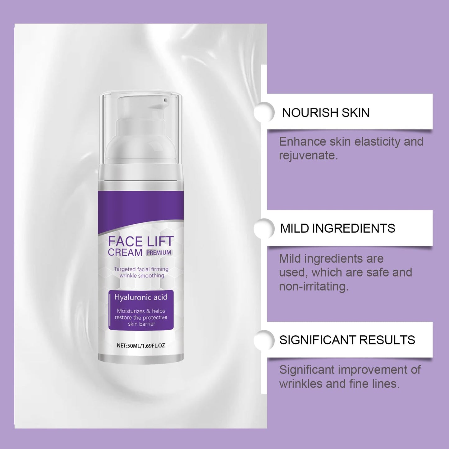 TBeautfave Skin Tightening Cream For Face, Instant Face Lift Cream, Instant Wrinkle Remover with Hyaluronic Acid and Vitamin C, Moisturizes & Reduces Wrinkles, Face Tightening Cream Suitable for All Skin Types