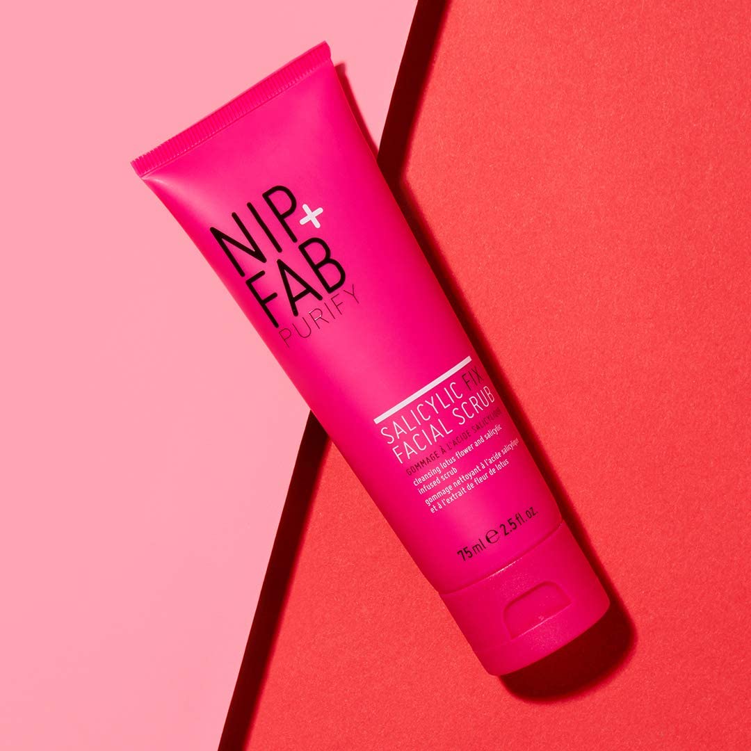 cNip + Fab Salicylic Acid Fix Scrub for Face with Vitamin E and Volcanic Rock Exfoliating Facial Cleanser Exfoliant for Pores and Oil Control, 75 ml