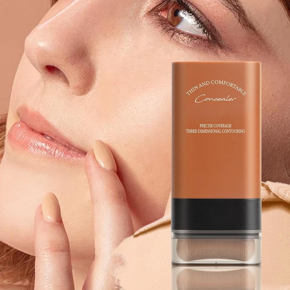 Generic Full Coverage Foundation Stick with Built-in Brush, Waterproof Matte Concealer Contour Stick for All Skin Types, Long Lasting Cream Foundation Makeup with High Coverage(#04)