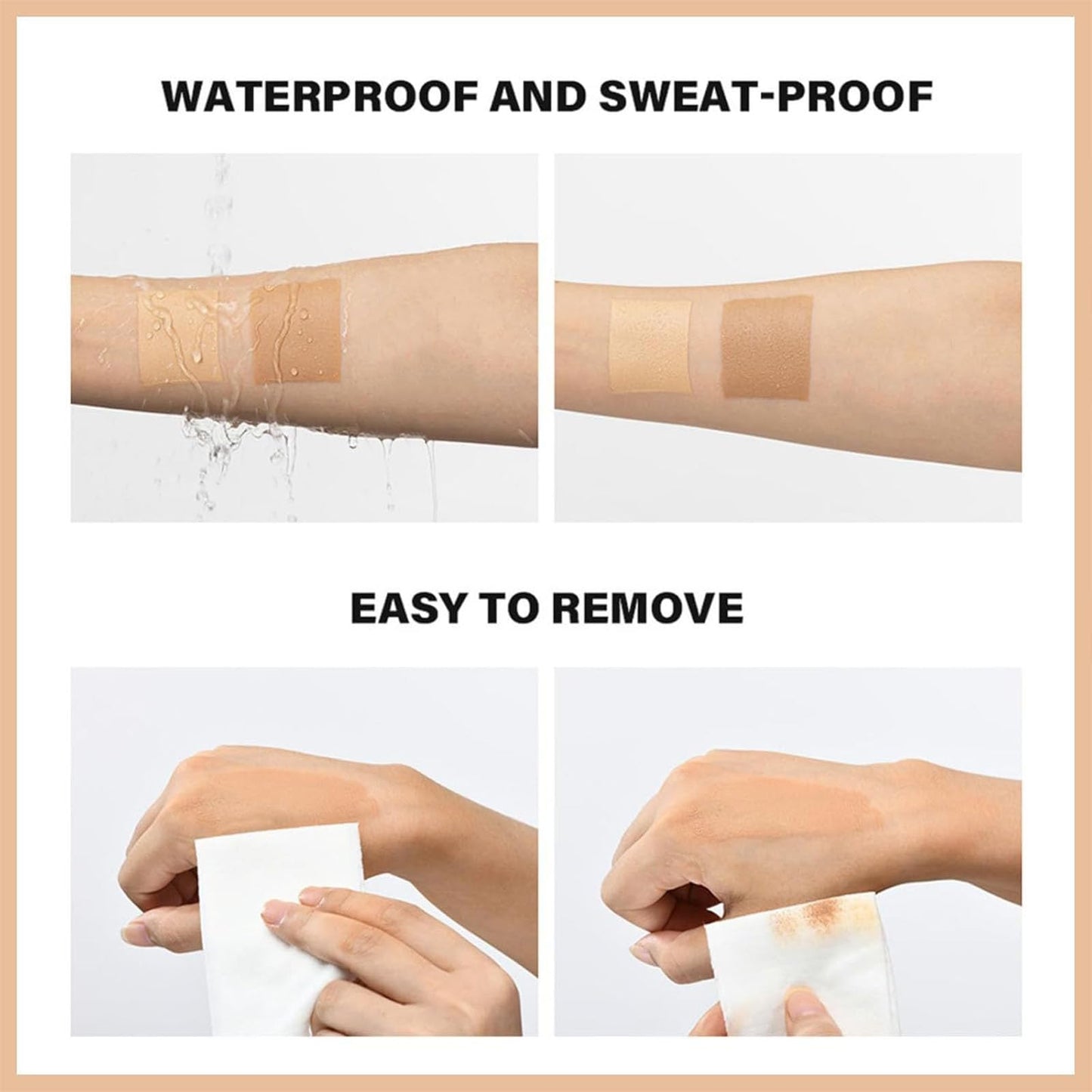 HERBINSOLS 2Pcs Leg Makeup Full Coverage - Body Concealer Waterproof No Transfer - Leg Makeup to Cover Veins - Long Lasting Body Foundation, Concealer Full Coverage (Light & Medium Colors)