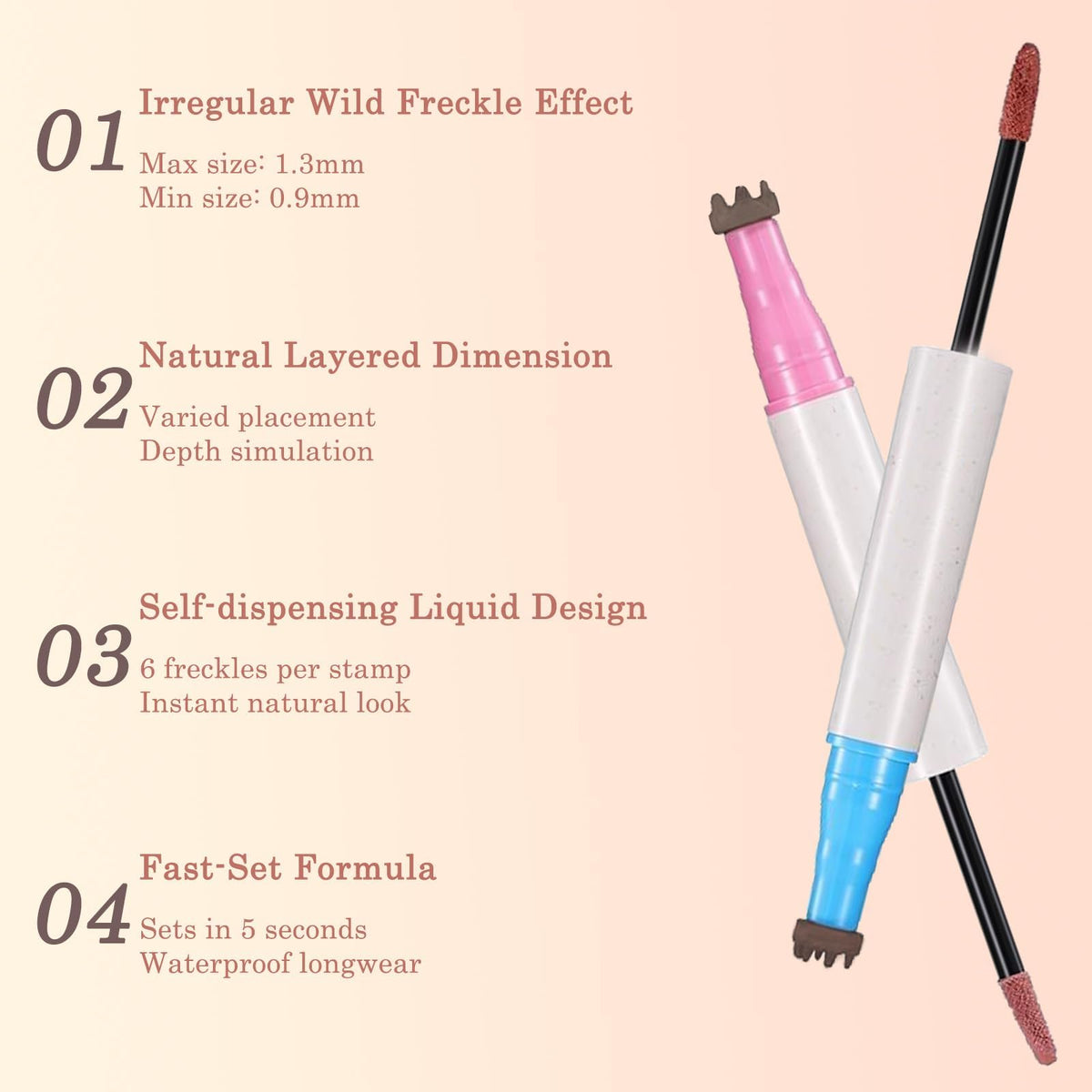 ZoeyShine 2-in-1 Sunset Drift & Freckle Tint for Natural Sunkissed Look, Waterproof Long-Lasting Freckle Stamp with Realistic Faux Effect, Easy to Use Blush for Cheeks Face