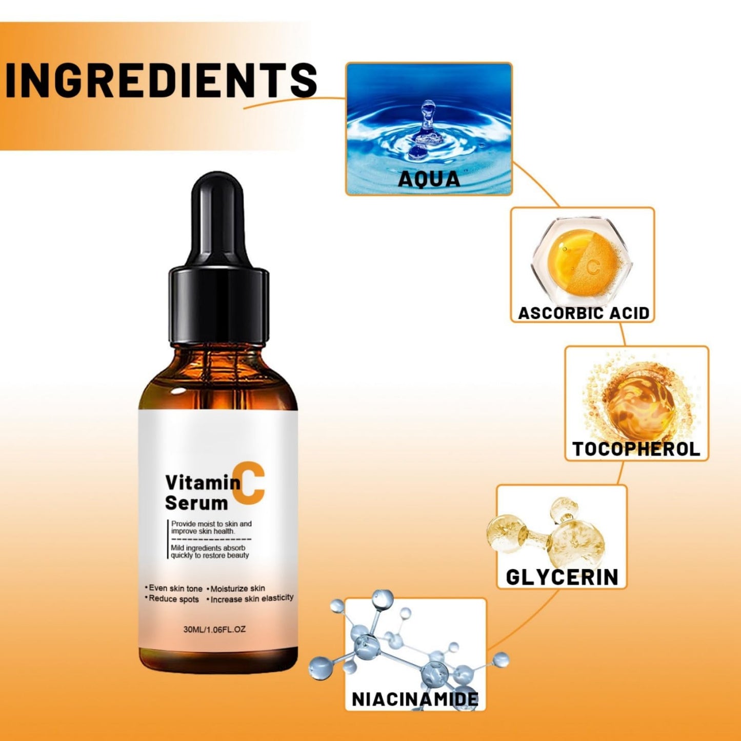 SingHao 2pcs Vitamina C Facial Serum,Anti Aging Face Serum with Vitamin C,Vitamin C Serum for Face,Anti Aging & Wrinkle Facial Seru/m for Women,Brightening Seru/m for Dark Spots,Skin Brightening Se/rum