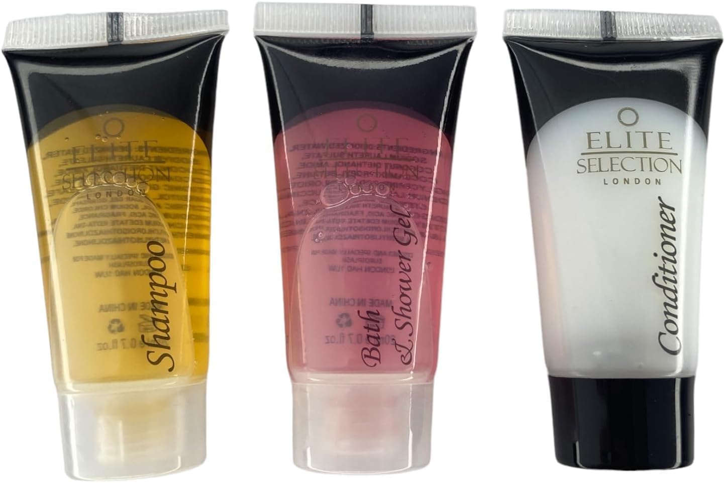 Generic Anti-Dandruff Shampoo Conditioning Shampoo Hair Conditioner Shower Gel Hair and Body Care Shower Gel Body Wash Sensitive Skin Conditioner Elite 20 Mil Tubes for Guest House B&B Pack of 30 (10 Each)
