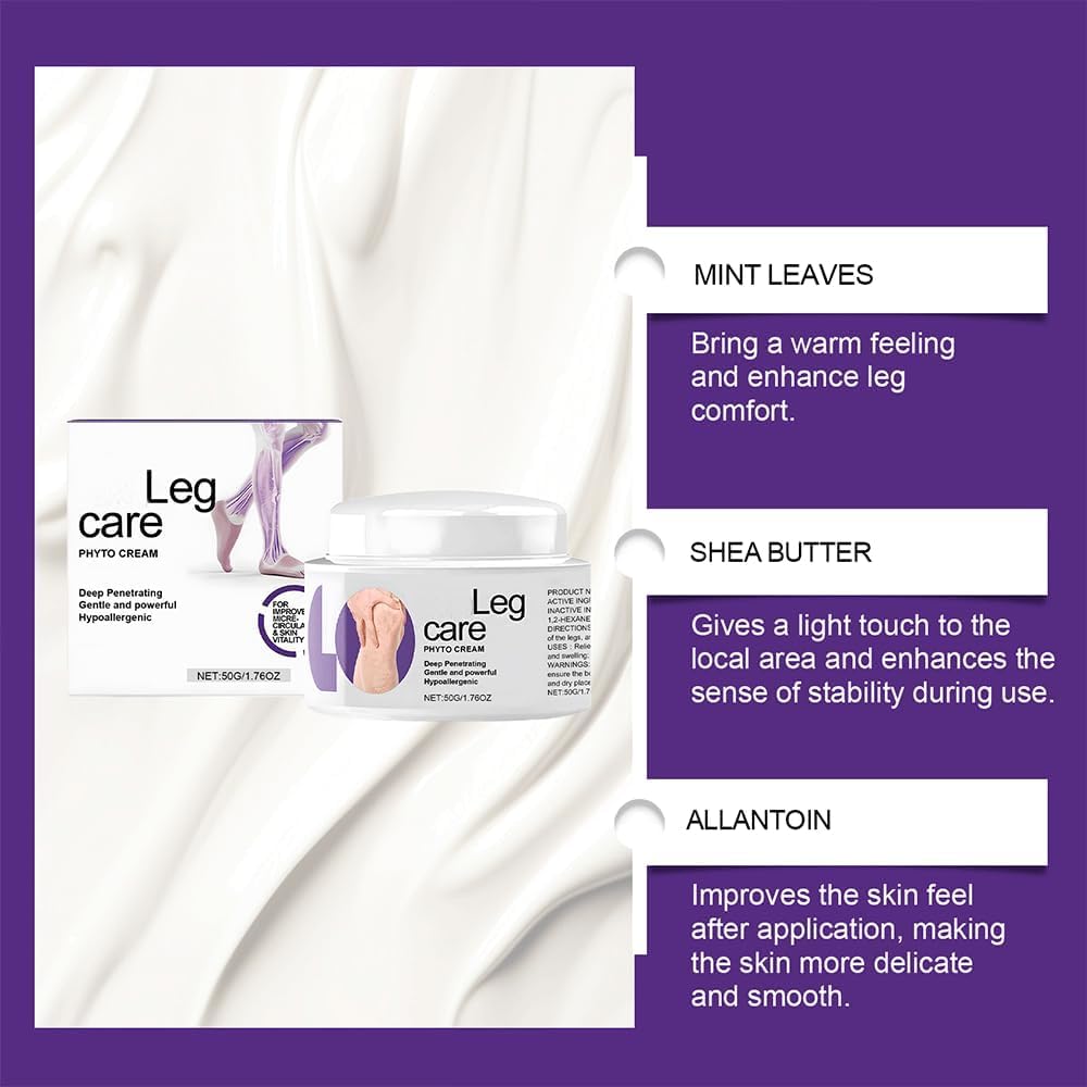 2Pcs DiaLeg Care Cream,Professional Leg care cream,Leg Care Specialist, Natural Cream,Deep Penetrating,Hypo-allergenic for all skin
