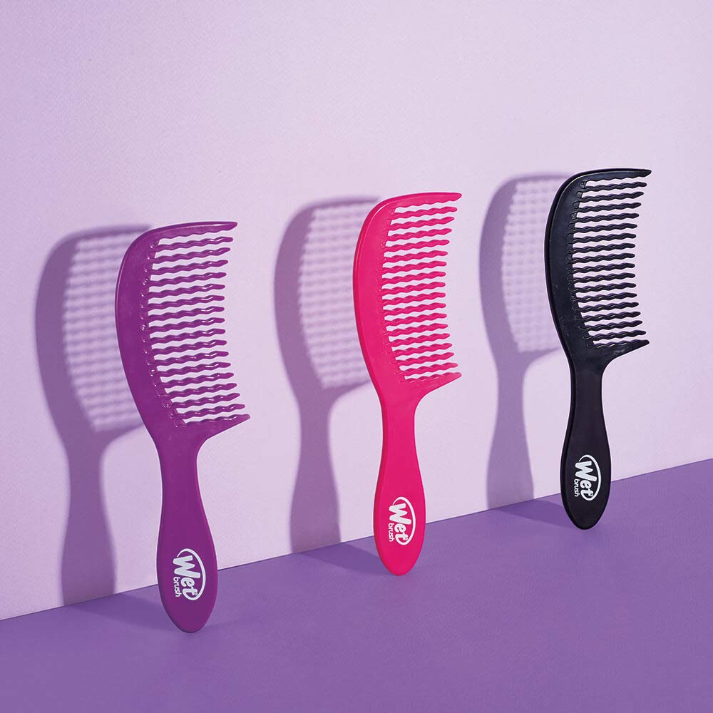 WetBrush Detangling Easy Glide Comb, Wave Tooth Design with Large Surface Area to Glide Through Tangles, Wet Brush Comb is Gentle on Hair, For All Hair Types, Pink