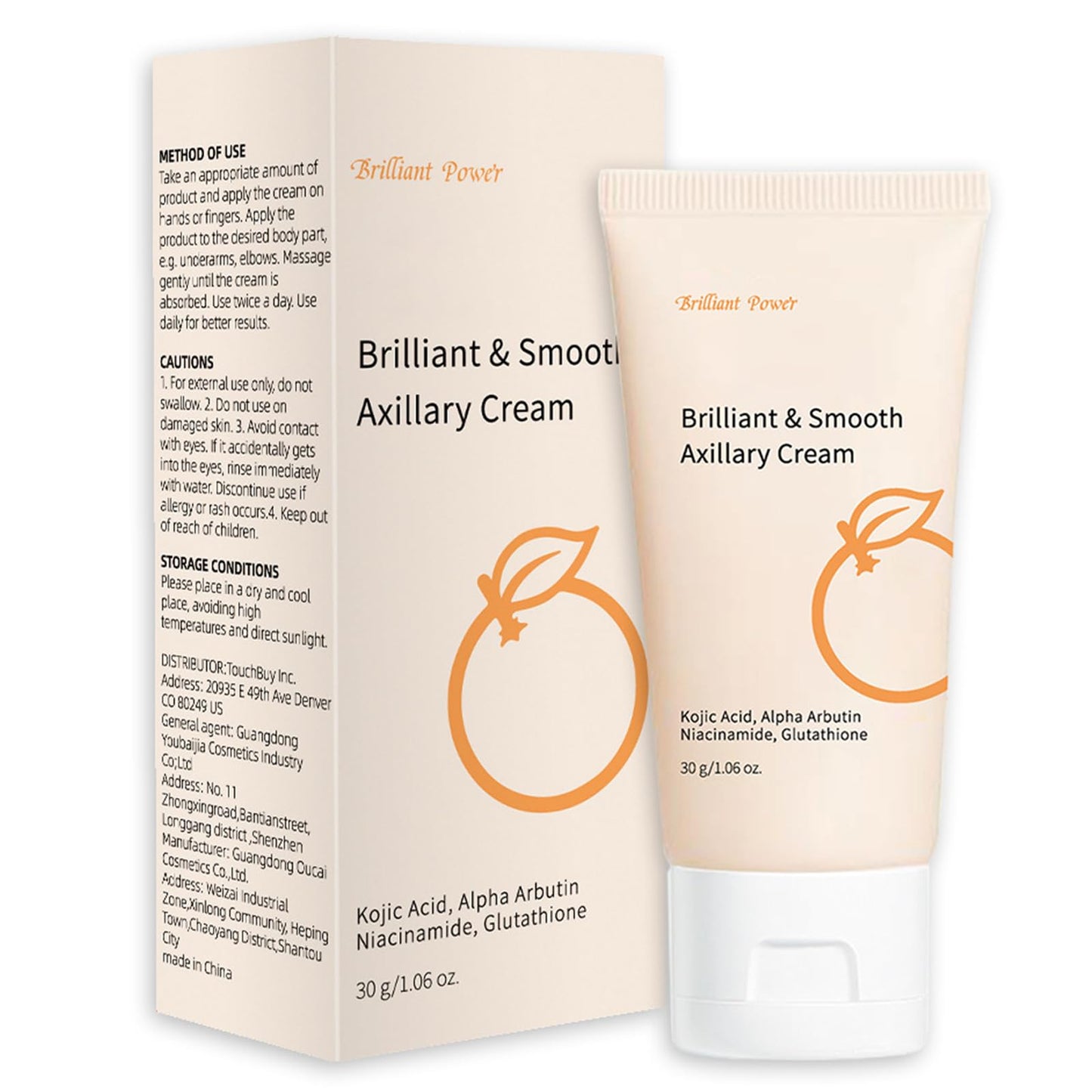 Beauthink Underarm Lightening Cream, Skin Lightening Cream for Armpits, Knees, Inner Thighs & Bikini, Quickly Absorb, Reduce Odor & Smoothing, Even Out the Skin Tone and Keep Fresh