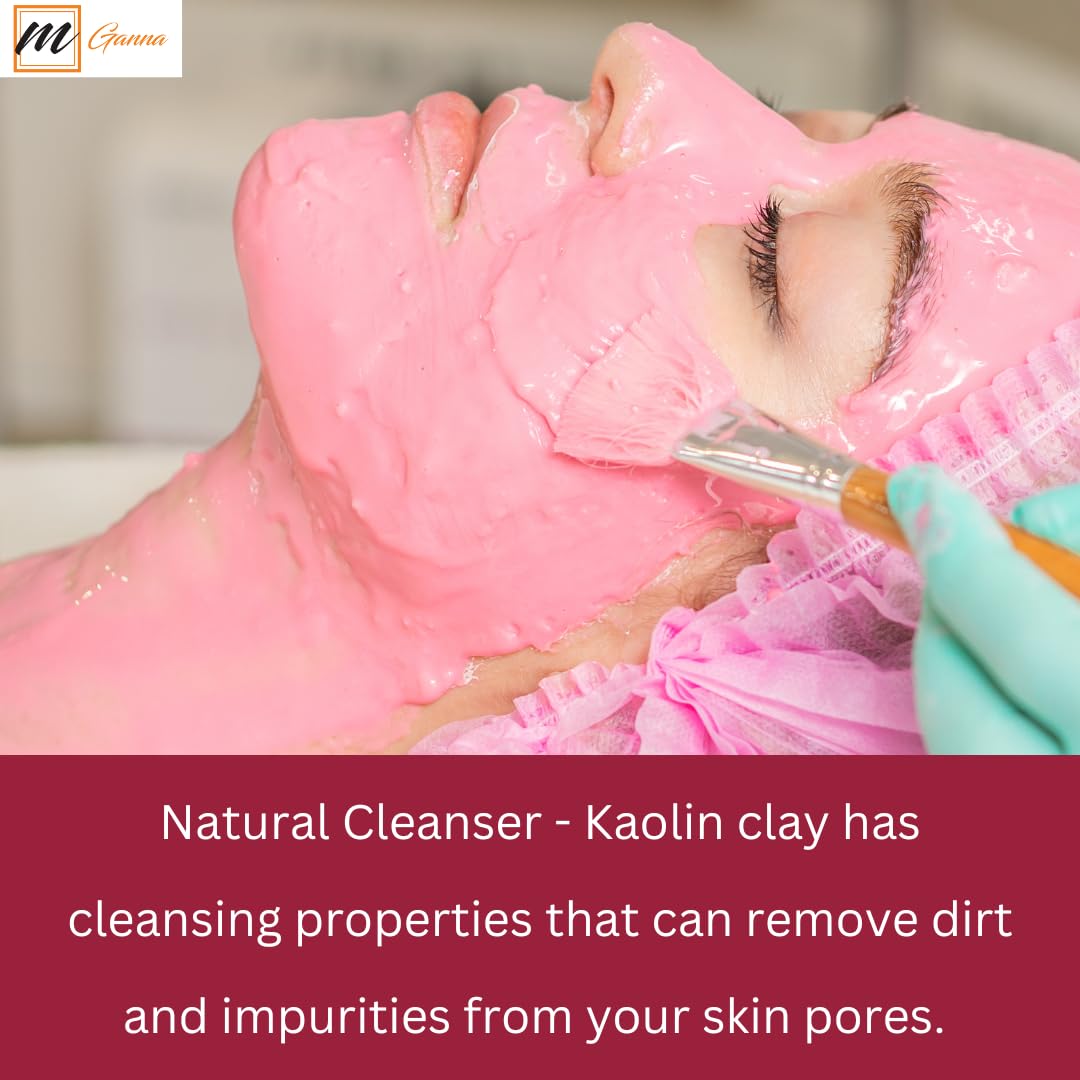 mGanna 100% Natural Rose Clay/Pink Kaolin Clay Powder for Skin Tightening, Facial Masks, Creams, Face Masks, and Soap Making 100 GMS / 0.22 LBS
