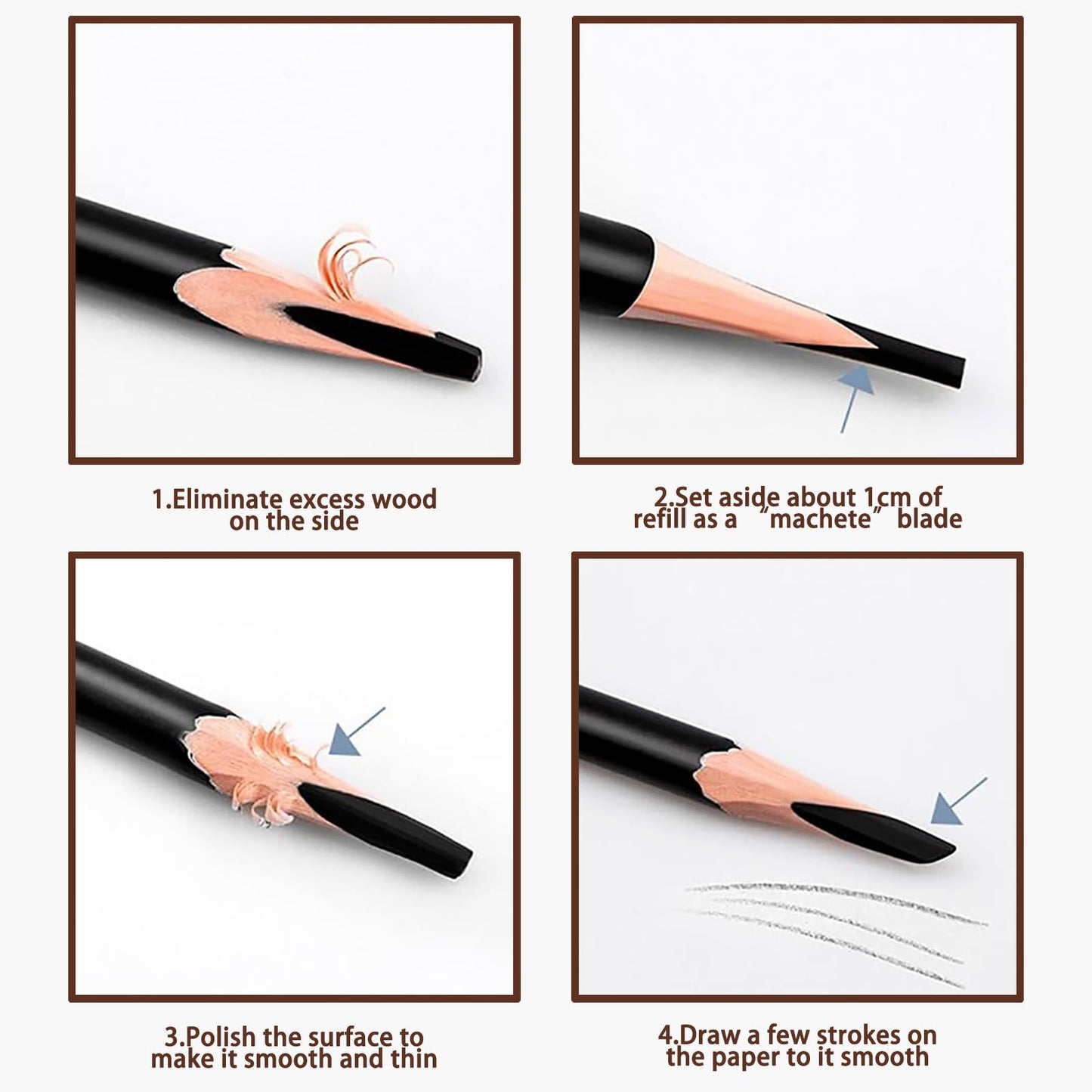 NatrLuxe 12 PCS Waterproof Brown Eyebrow Eyeliner Pencil - Long-lasting, Sweat-proof Makeup Brow Tint Pen