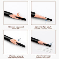 NatrLuxe 12 PCS Waterproof Brown Eyebrow Eyeliner Pencil - Long-lasting, Sweat-proof Makeup Brow Tint Pen