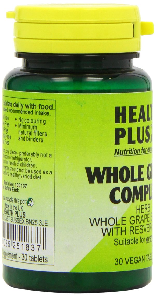Health Plus Whole Grape Complex Antioxidant Plant Supplement - 30 Tablets