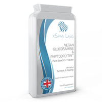 Xspan Labs Vegan Glucosamine & Phytodroitin™ 90 Capsules - with Plant Based Chondroitin, Turmeric, Rosehip and Vitamin C to Promote The Health of Cartilage and Bones - UK Made