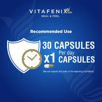 Vitafenix Glutathione 500mg - Extra Strength Glutathione Capsules for Skin Whitening – Setria l Glutathione Supplement for Skin Whitening & Antioxidant Support – 30 Vegan Capsules