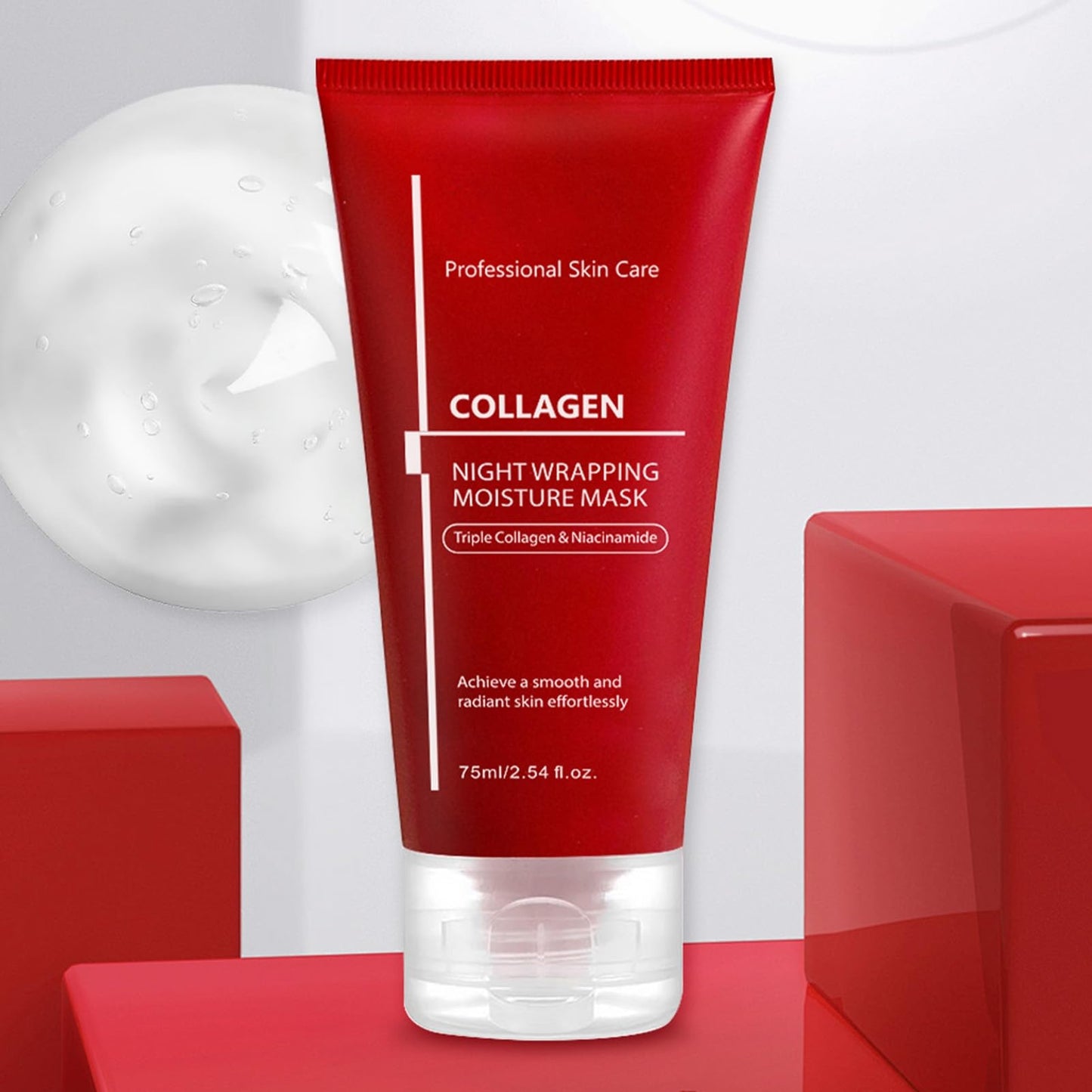 INSKIN Collagen Overnight Peel-Off Mask, Overnight Face Mask,Collagen Face Mask Over-night,Coll-agen Night Wrapping Mask, Hydration &Boosts Elasticity,Soothing,Reduces Wrinkle with Brush
