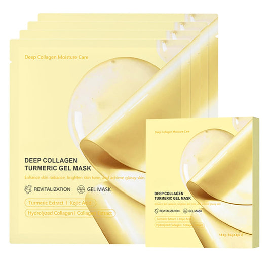 TBeautfave Glass Skin Collagen Mask - Deep Hydration Face Mask - Korean Skincare Face Masks for Firming & Moisturising (Turmeric mask, Unscented)
