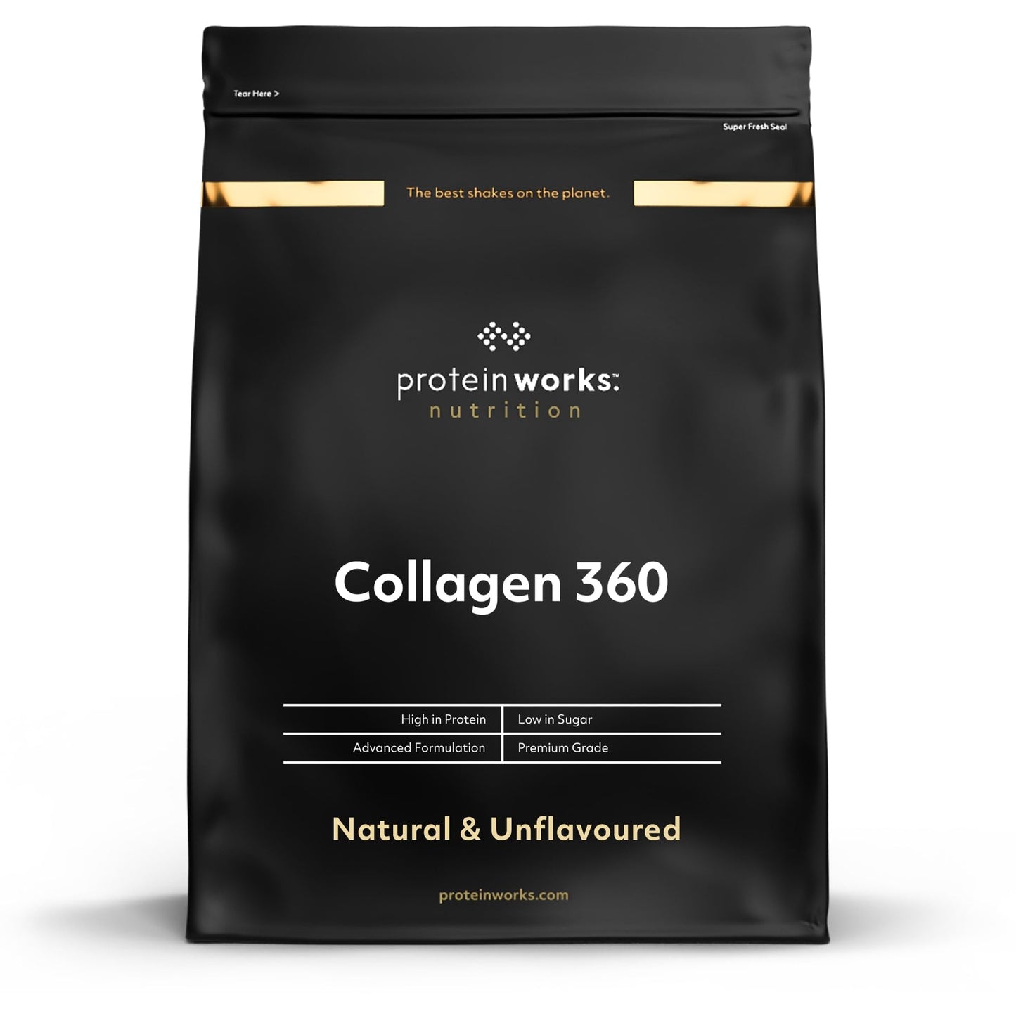 Protein Works - Collagen 360, Powder Supplement, Type I & III, High Protein, Unflavoured & Natural, 480g, 32 Servings