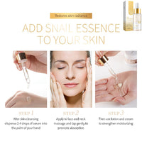 24K Mucin Snail Essence, Snail Mucin Serum Face Moisturiser with Hyaluronic Acid Serum, Niacinamide Serum, Ginseng Extract, Skincare for Hydrating, Anti-Wrinkle, Even Skin Tone