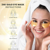OVALA 24k Gold Under Eye Patches - 60 Pcs Eye Mask Pure Gold Anti-Aging Collagen Hyaluronic Acid Under Eye Mask for Removing Dark Circles, Puffiness & Wrinkles Refresh Your Skin