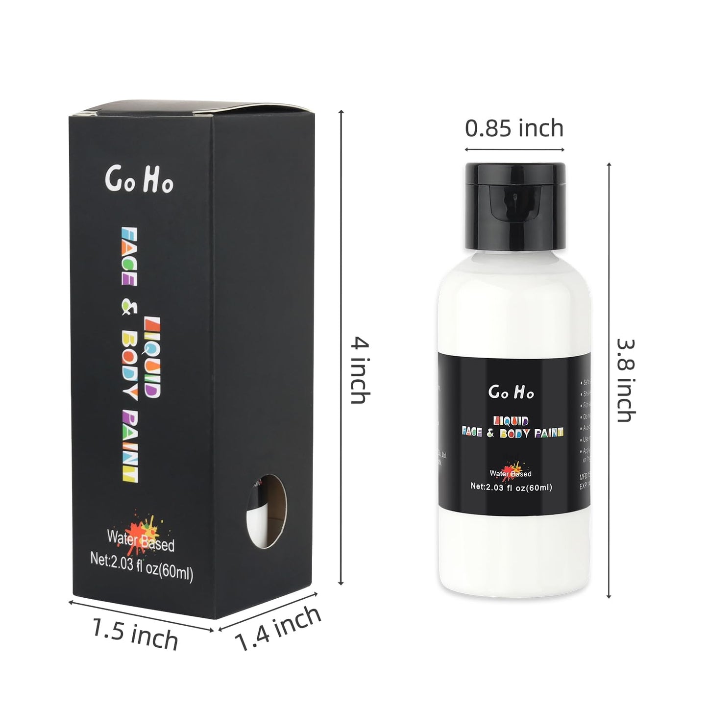 Go Ho Makeup Liquid Red Face Body Paint(2.1 oz),Red Makeup Water Based Face Paint and Body Paint for Special FX, Cosplay, and Halloween Make up