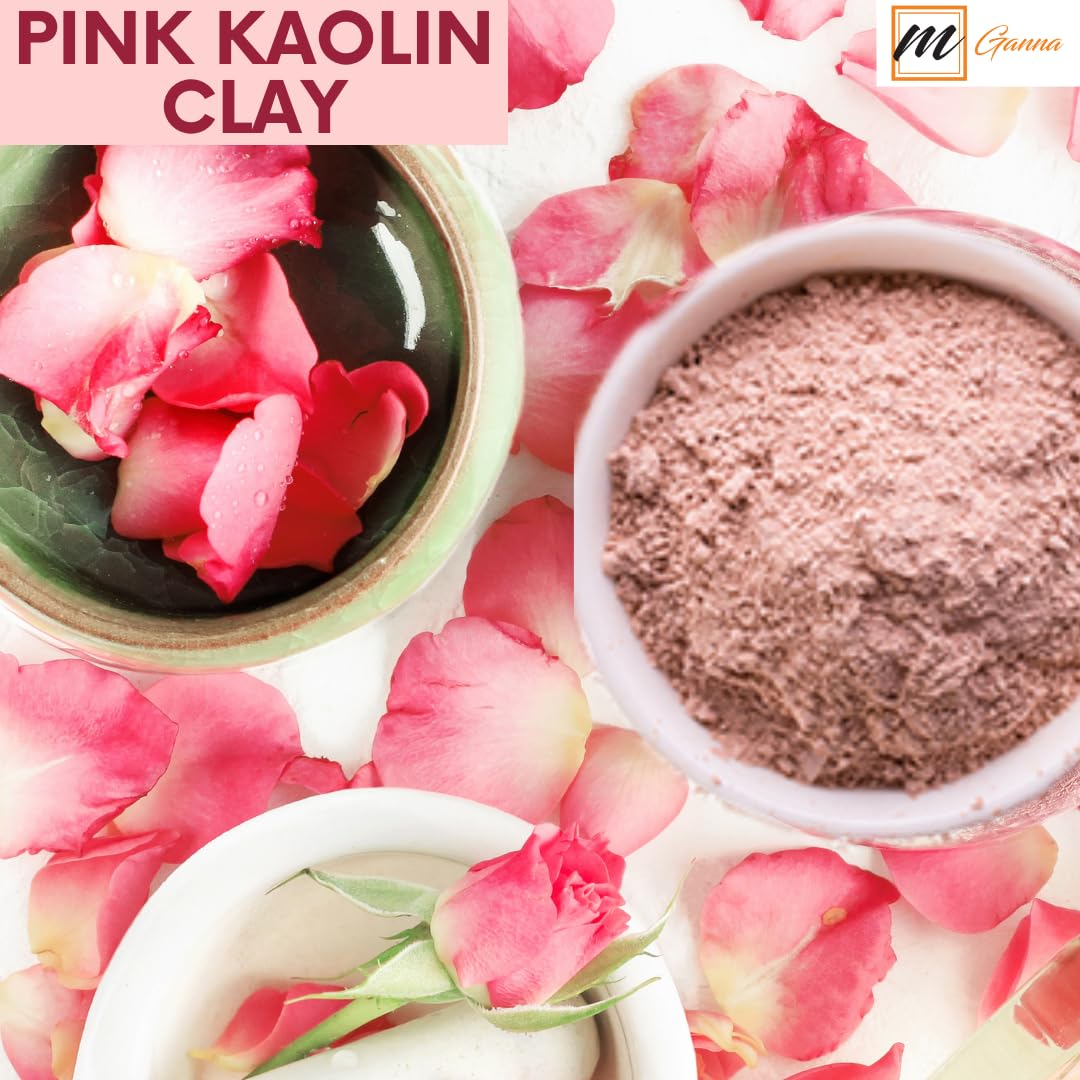 mGanna 100% Natural Rose Clay/Pink Kaolin Clay Powder for Skin Tightening, Facial Masks, Creams, Face Masks, and Soap Making 100 GMS / 0.22 LBS