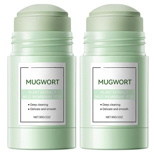TBeautfave 2PCS Clay Mugwort Mask Stick for Face, Deep Cleansing Face Masks with Mugwort Essence, Korean Kaolin Clay Mask For Blackheads and Pores