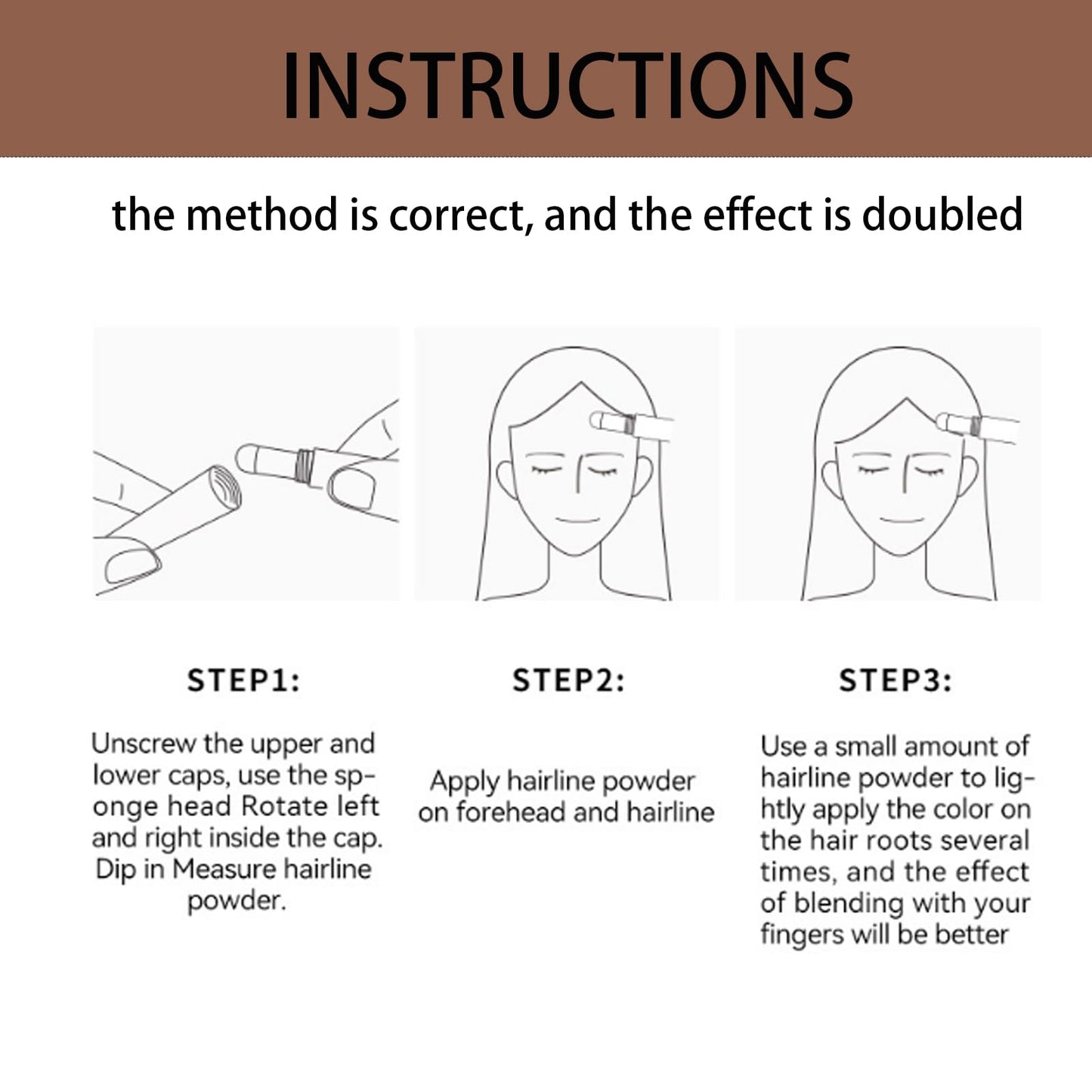 Shengqialun Root Cover Up Powder Natural, Hairline Powder Waterproof, Root Touch Up Powders Instantly, Hair Concealer For Women And Men, Grey Hair Cover Up Makeup Sweatproof (Black)
