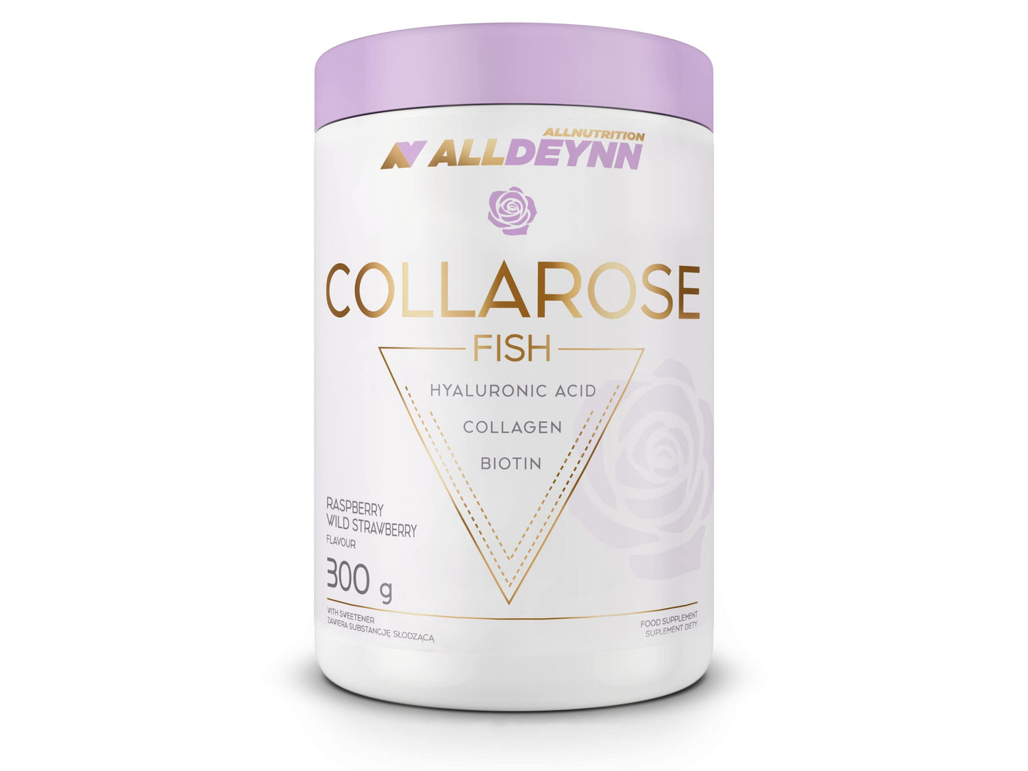 ALLDEYNN Collarose Fish Collagen Powder - Fish Collagen Hydrolysate with Hyaluronic Acid, Biotin - Anti Aging Skin Treatment - Hair Supplements - 300g - Orange