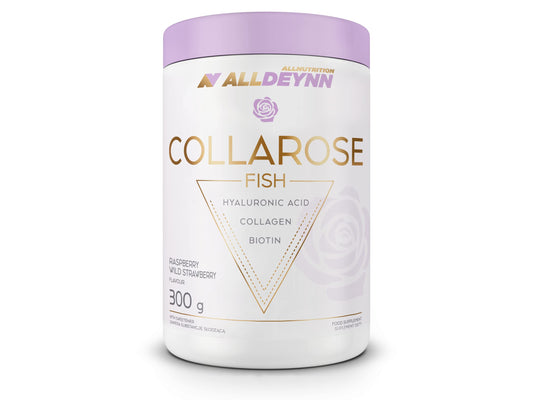 ALLDEYNN Collarose Fish Collagen Powder - Fish Collagen Hydrolysate with Hyaluronic Acid, Biotin - Anti Aging Skin Treatment - Hair Supplements - 300g - Orange