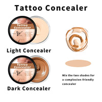 CrownLite Tattoo Cover Up, Waterproof Tattoo Cover Up Makeup with Full Coverage, Body Makeup Concealer Set for Men and Women, Spot Covering Birthmark Tattoo Concealer for Scars, Dark Spots and Vitiligo (2pcs)
