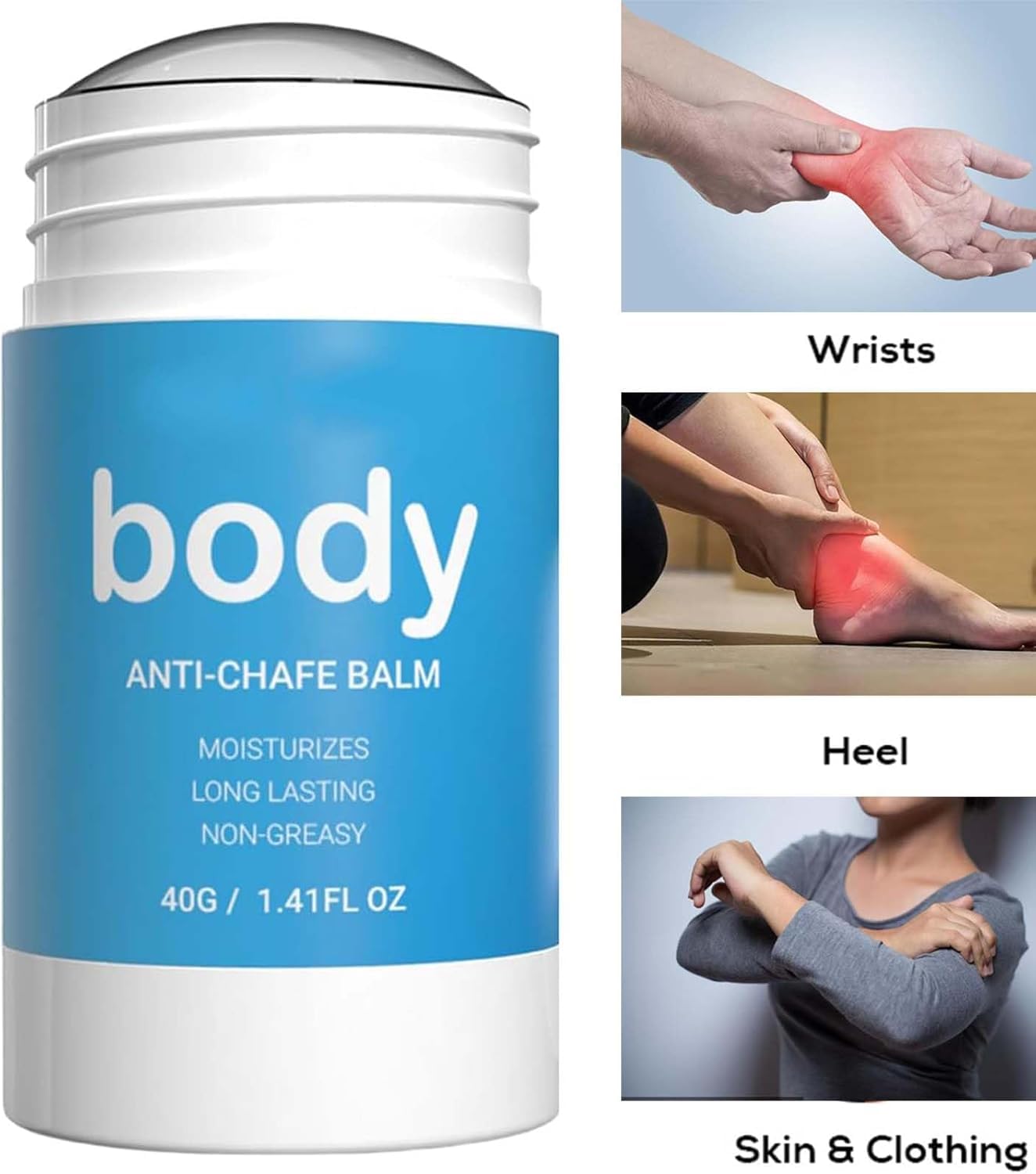 2Pcs Anti Chafe Stick, Water & Sweat Proof Balm for Friction, Prevent Thigh Rashes & Sports Chafing, Dryness & Long-Lasting Protection, Anti-Friction Cream, Anti-Chafing Stick for Active Lifestyles
