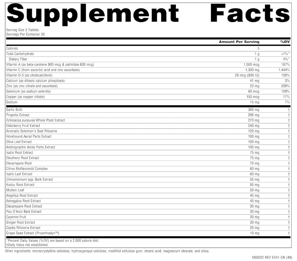 Generic Immune Support & Wellness Natural Source Tablets, 90 Tablets