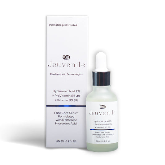 Jeuvenile Hyaluronic Acid Face Care Serum, Intense Hydration and Anti-Aging Formula, Non-greasy, Hydration booster skincare, for All Skin Types, 30ml