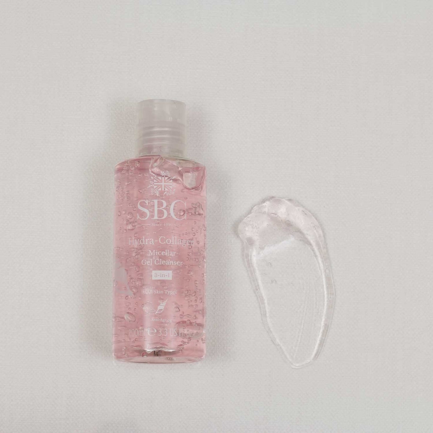SBC Skincare Hydra-Collagen Micellar Gel Cleanser - 300ml | Hydrating Gel Makeup Remover | Cleansing Anti-Ageing Micellar Gel | Soap Free Makeup Remover