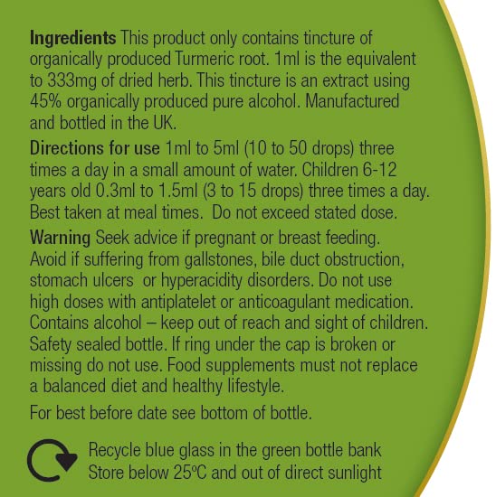 Organic Herbal Remedies 100 ml Turmeric Tincture