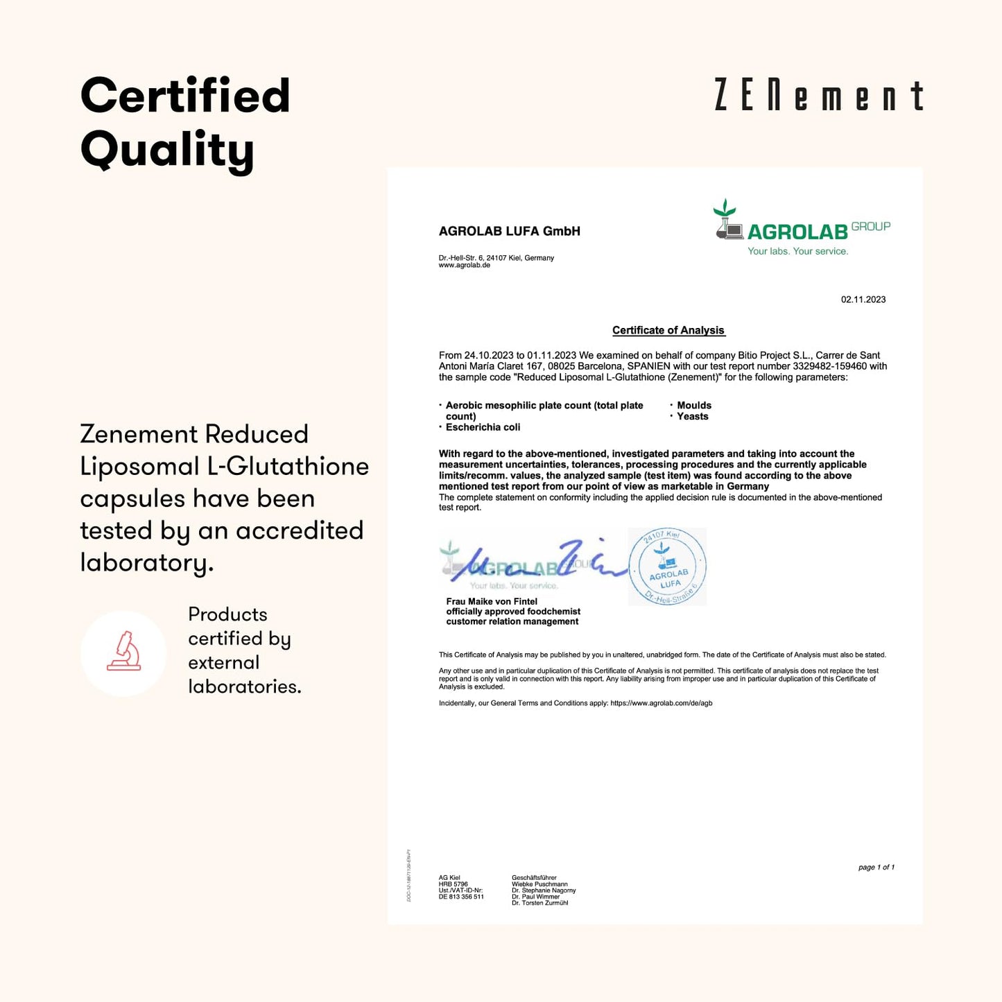 Liposomal Glutathione Reduced, 98%+ Highly Purified and Highly Bioavailable | with Vitamin C Liposomal | Powerful Antioxidant for Optimal Cell Protection | Non-GMO | 250ml | Zenement