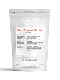 Just Vitamins Zinc (Citrate) 10mg x180 Tablets (6 Month Supply) UK Made