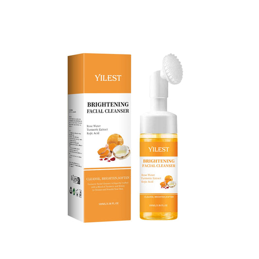 Tpyag Turmeric Facial Cleanser,100ml Face Cleanser,Soothing Cleansing Foam, Turmeric & Kojic Acid Foaming Brightening Facial Cleanser, Turmeric Cleansing Foam for All Skin Types