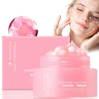 SingHao Pink Collagen Cap/sule Cream,Face Moisturiser with Niacinamide & Hydrolyzed C/ollagen,Anti-Aging Co/llagen F/ace C/ream,Col/lagen Gel Fa/ce,Collagen Moisturiser Fac/e Women,Skin Tightening Cream