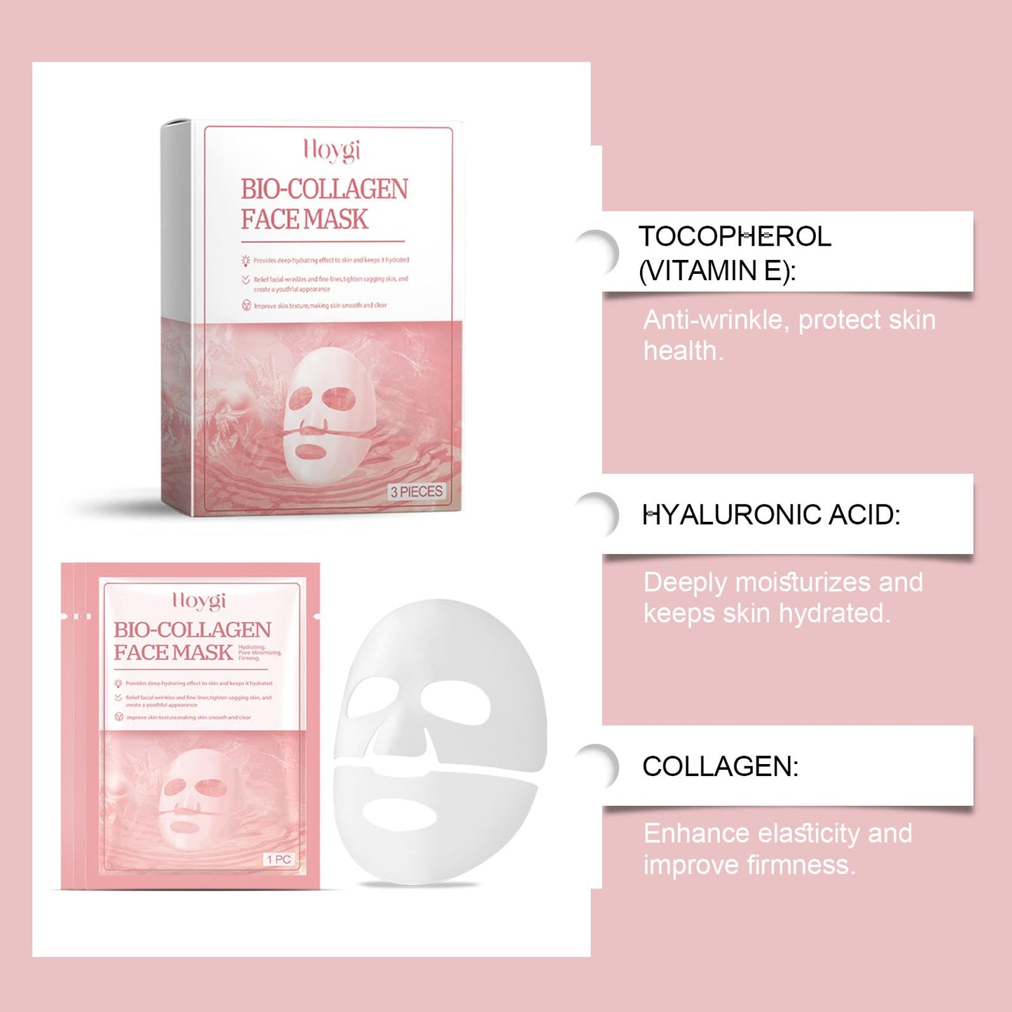 ChicNana Biodance Collagen Mask, Biodance Collagen Mask Overnight Real Deep Bio Collagen Face Mask Collagen Mask Overnight Overnight Face Mask Mask for Face Skin Care (3PCS)