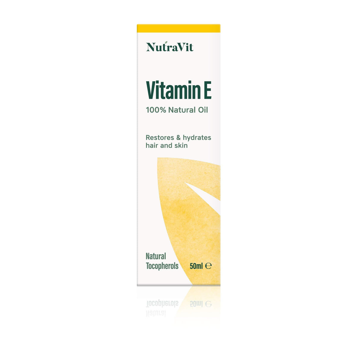 NutraVit - Vitamin E Oil | 100% Natural Vitamin E Oil - 50ml - 1,333 IU/ml - Vitamin E Oil for Hair, Skin, Face, Stretch Marks & Cuticles - Natural, Vegan, Hexane Free, Cruelty Free & Non-GMO