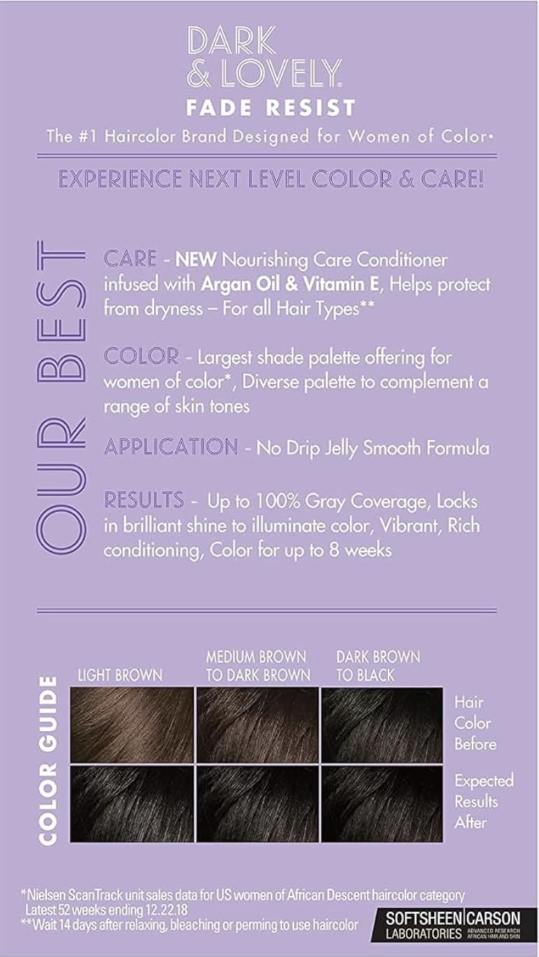Dark and Lovely Jet Black 371 Fade Resist Permanent Hair Colour Hair Dye Up MURPHY'S HAIR AND BEAUTY