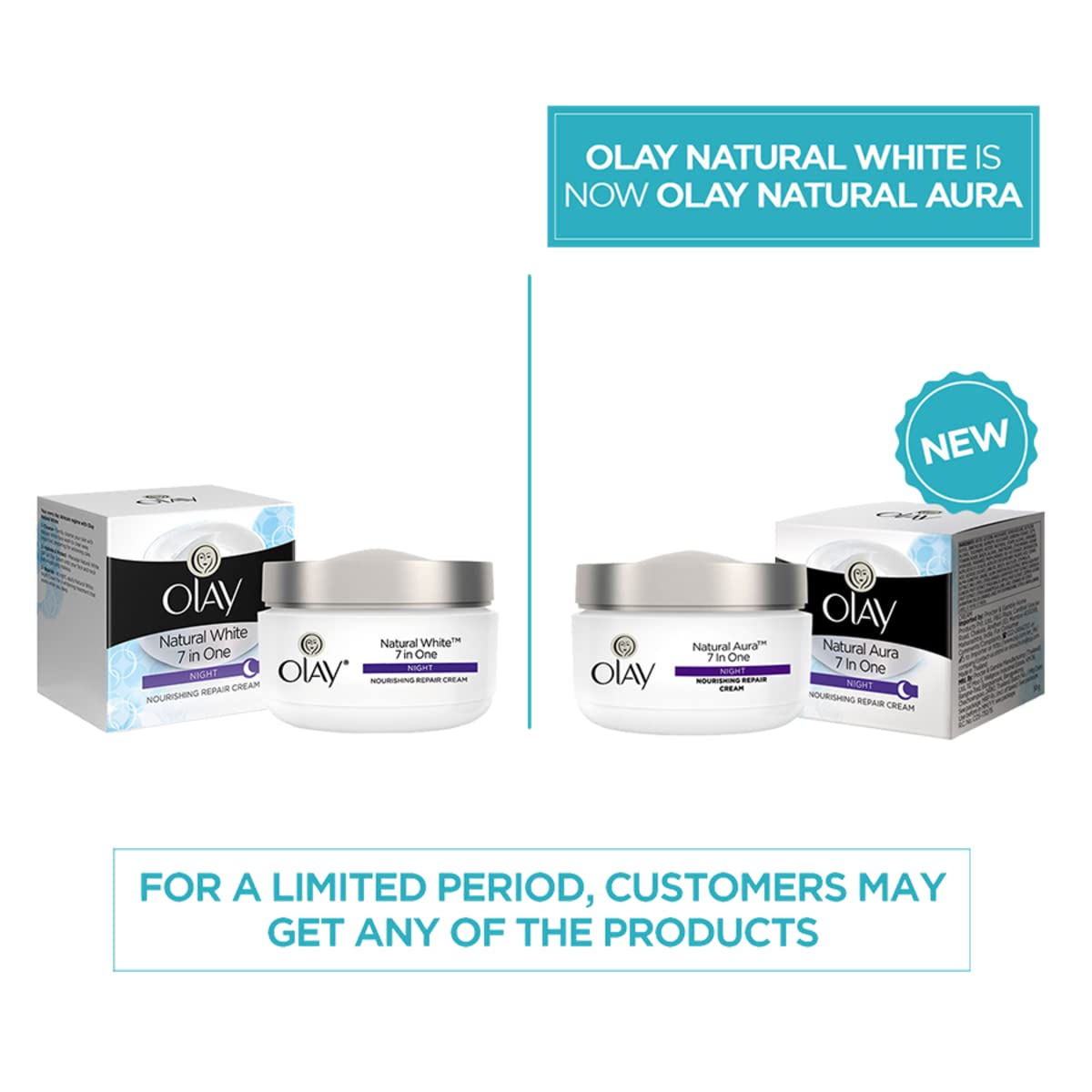 Olay OLAY NATURAL WHITE 7 IN ONE NIGHT NOURISHING REPAIR CREAM 50 GM