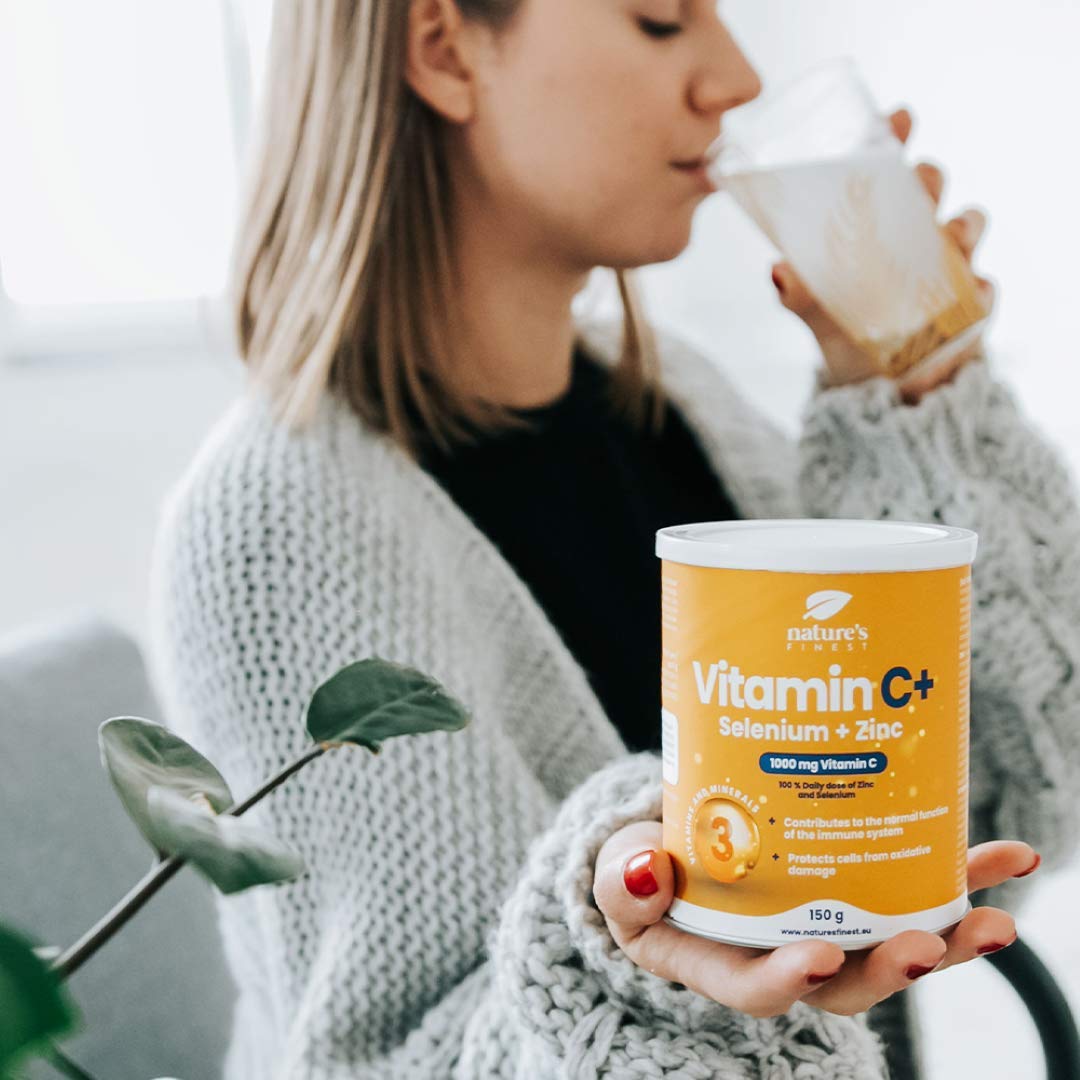 Nature's Finest by Nutrisslim Vitamin C + Selenium + Zinc | 1000mg of Vitamin C per Serving | 100% Daily Dose of Zinc | Suitable for Vegetarians and Vegans