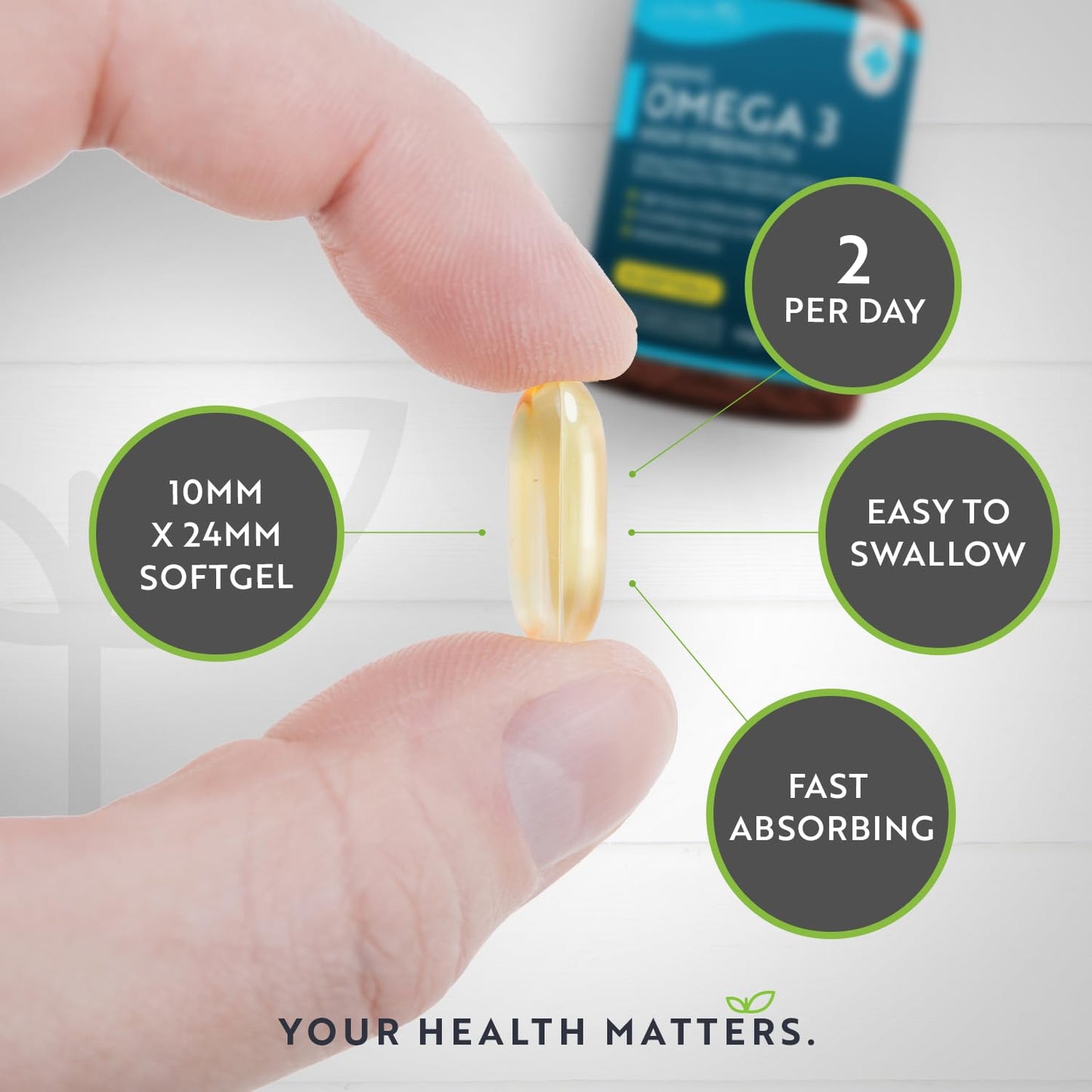 Highest Strength Omega 3 Fish Oil 2000mg - Providing 1000mg EPA & 400mg DHA per Serving - Sustainably Sourced & Contaminant Free - Made in The UK by Nutravita