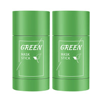 HZZYJ 2 Pack Green Tea Cleansing Mask Stick,Blackhead Remover Mask Stick,Purifying Clay Stick,Anti-Acne Oil Control & Clean Pores for All Skin Types Women and Men
