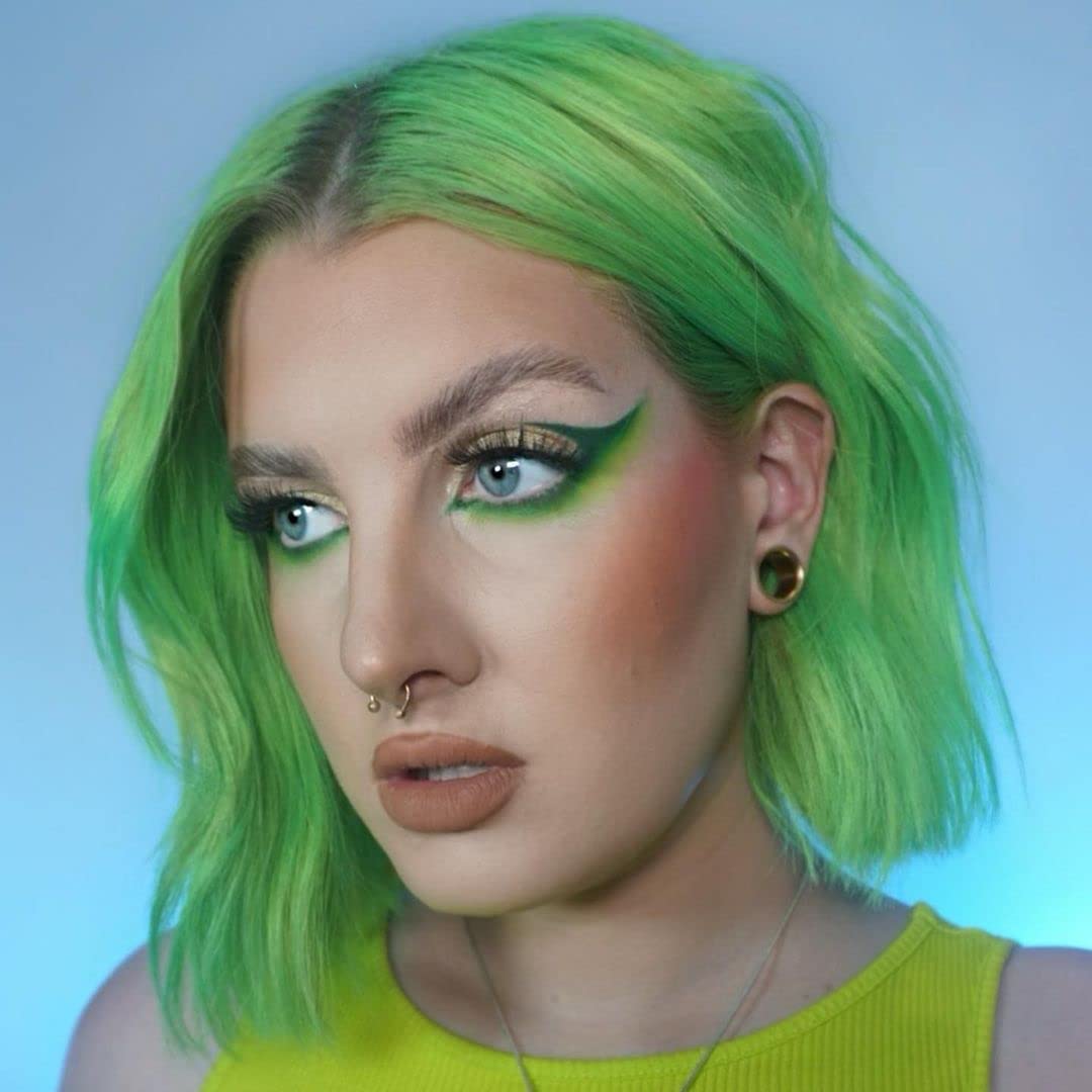 Crazy Color Vibrant Toxic UV Semi-Permanent Hair Dye. Highly Pigmented Neon Green Conditioning & Oil Nourishing Vegan Formula | No Bleach or Ammonia | 100ml