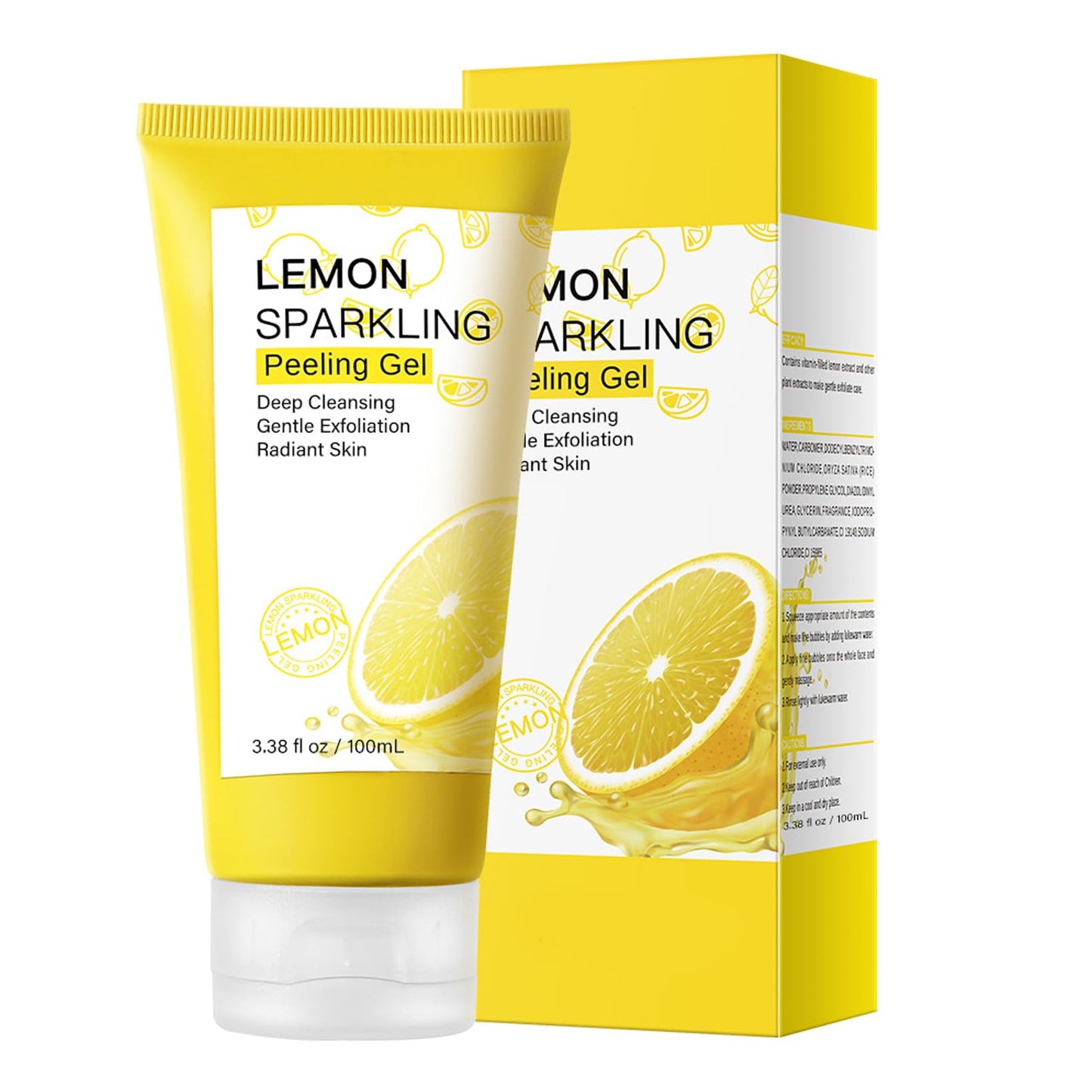 Lemon Exfoliating Gel,Lemon Peeling Gel,Vitamin C Face Scrub,Soft your Skin & Remove Dead Skin,Natural Face Scrub Exfoliator for Blackhead,Mild Face Exfoliator Scrub for Radiant Skin,Face & Body &Knee
