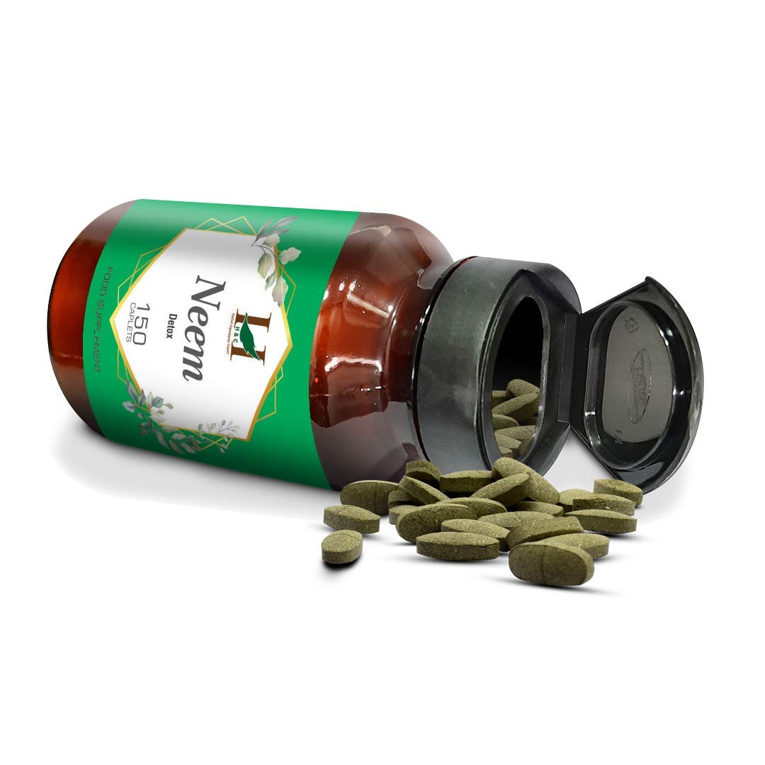 H&C HERBAL INGREDIENTS EXPERT H&C Neem Caplets/Tablets (Azadirachta Indica) - 750mg, 150 Counts | Detox